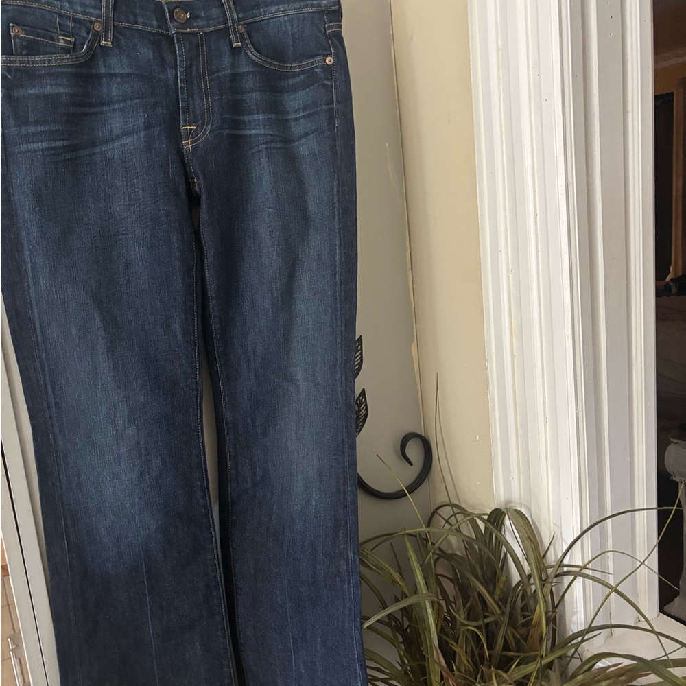 7 For All Mankind Dark Blue Boot Cut Jeans